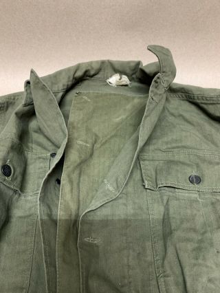 WWII ww2? US Army OD7 HBT Herring Bone Twill Jacket Shirt 38S 3