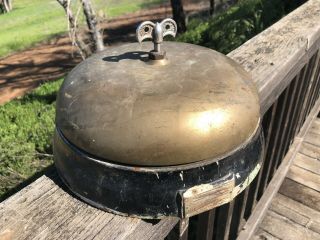 Large Antique Gamewell Brass Fire Station Bell (a3)