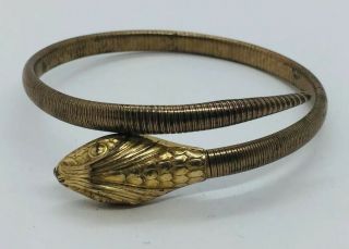Forstner Antique Yellow Gold Filled Figural Snake Wraparound Bangle Bracelet