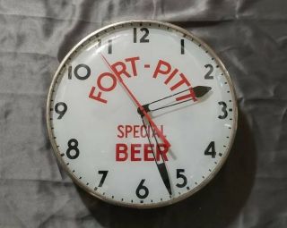 Vintage Antique Fort Pitt Special Beer Telechron Clock