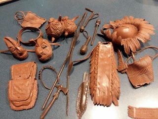 Vintage Johnny West Western Indian Toy Accessories.  And One Leg