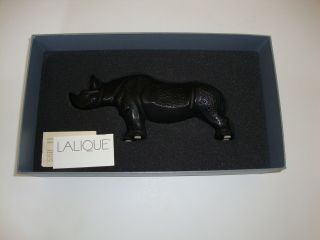 Rare Lalique Black Rhino " Toba Noir " 11731