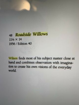 Charles Banks Wilson Lithograph Roadside Willlows RARE 4
