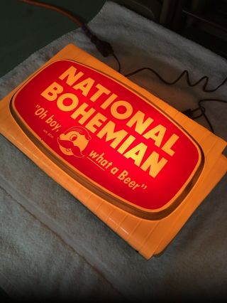 National Bohemian Beer Sign Lighted Baltimore Rare Natty Boh