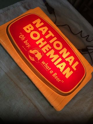 National Bohemian Beer Sign Lighted Baltimore Rare Natty Boh 2
