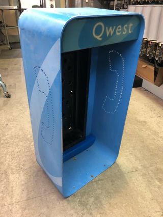 Vintage Blue Aluminum Qwest Payphone Telephone Phone Booth L31 Lighted Enclosure