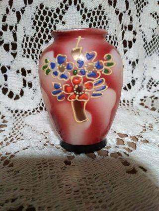 Vintage Hand Painted 2 & 1/2 Inch Asian Miniature Vase.  Japan