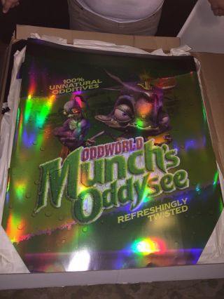 Rare 2001 Oddworld 3d Munch’s Odyssey Large Video Game Standee Display Vintage