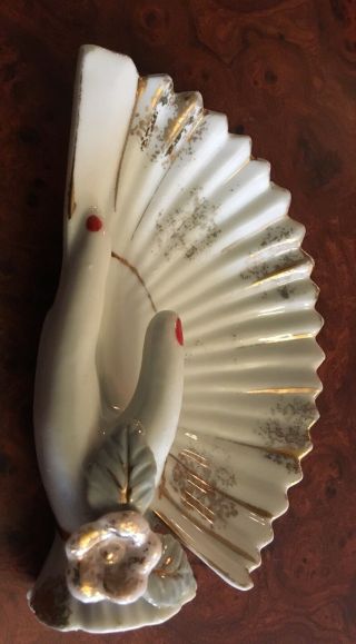 Vintage Ceramic Ladies Hand Holding Fan Jewlery Dish 3