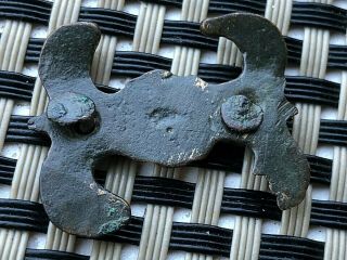 ANCIENT ROMAN BRONZE BELT MOUNT 200 - 300 AD GILDED VERY RARE 4