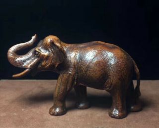 Collectable Handwork Boxwood Carve Delicate Elephant Royal Fmaily Art Old Statue