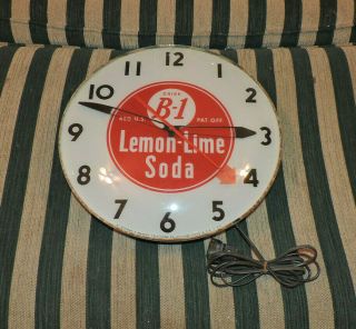 RARE DRINK B - 1 LIME SODA 15 ' LIGHTED CLOCK 