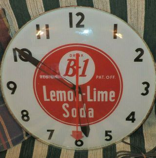 RARE DRINK B - 1 LIME SODA 15 ' LIGHTED CLOCK 