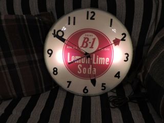 RARE DRINK B - 1 LIME SODA 15 ' LIGHTED CLOCK 