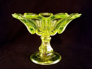 Rare Sandwich Canary Flint Pressed Loop Large Compote