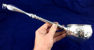 Large Silver Early Victorian Ladle With Gilded Bowl 36.  5 Cm Length