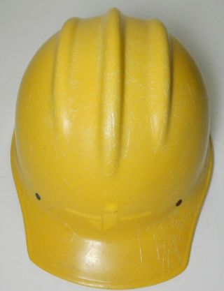 VINTAGE Yellow FIBERGLASS BULLARD 502 Hard Hat IRONWORKER 2