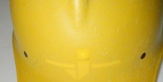 VINTAGE Yellow FIBERGLASS BULLARD 502 Hard Hat IRONWORKER 3
