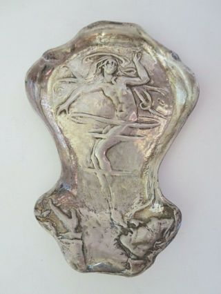 Rare Gorham Art Nouveau Sterling Silver Nude Dancing Male Martele Style Ashtray