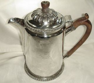 A Gorgeous Geo Iii Solid Silver Coffee Pot With Wooden Handle & Finial By Rg