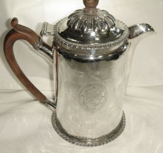 A Gorgeous Geo III Solid Silver Coffee Pot with Wooden Handle & Finial by RG 2