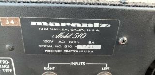 Vintage Marantz 510 STEREO POWER AMPLIFIER Amp Needs Work Rare 5