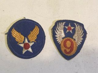 Vintage Ww2 9th Army Air Force And Usaaf Patch Set