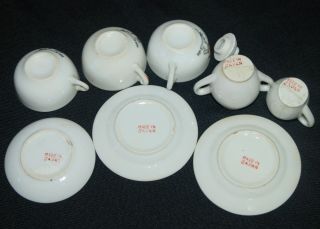 Vintage Childs Tea Set Miniature Elephants Plates Cups Cream Sugar Lid Japan 9pc 5