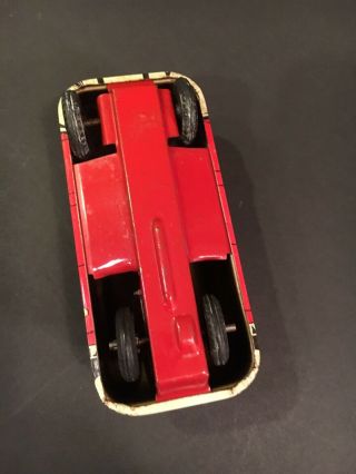Vintage Tin Lupor Fire Chief Car 4.  5” Long Friction Motor 5