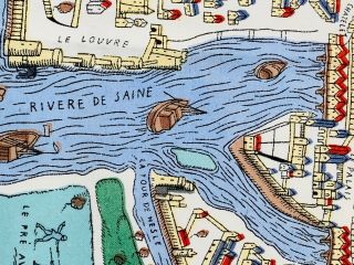 Extremely Rare 1943 Hermes Scarf Foulard Map Ville de Paris Le Vray Pourtraict 5