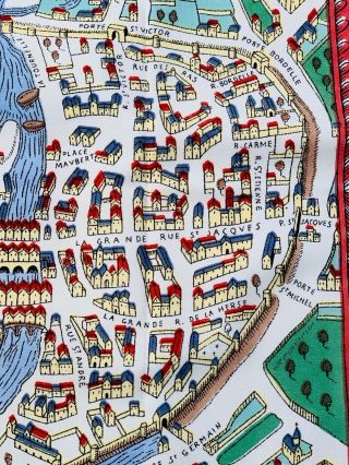 Extremely Rare 1943 Hermes Scarf Foulard Map Ville de Paris Le Vray Pourtraict 8