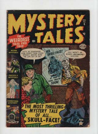 Mystery Tales 6 Vintage Marvel Atlas Comic Pre - Hero Horror Skull - Face Cover 10c
