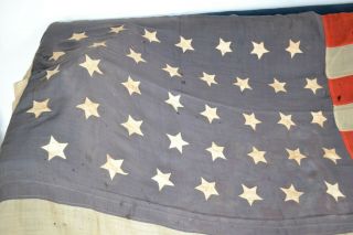antique 38 Star American Flag 9 foot by 6 foot 3