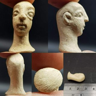Old Rare Backtrian King Head Face Rare Statue 50