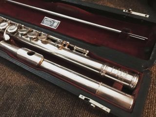 Vintage 1951 William S.  Haynes Co.  Solid Silver French Model Flute 3