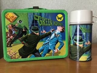 Vintage 1967 The Green Hornet Lunchbox And Thermos
