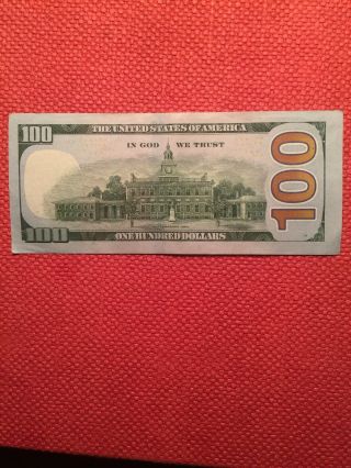 Ultra Rare Off Center Fancy Very Low Serial Number Star $100 Hundred Dollar Bill 3