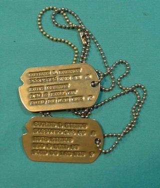 Wwii Us Army Next Of Kin Dog Tags With Chain – Fond Du Lac Wisconsin