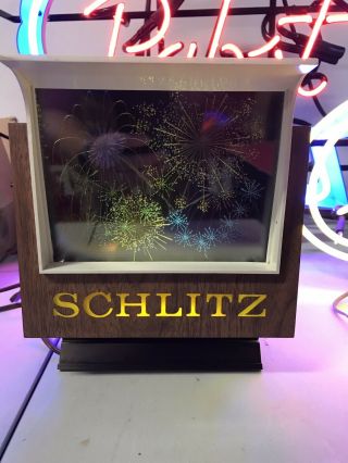 Vintage Schlitz Beer Firework Motion Bar Sign