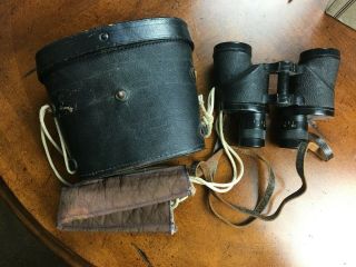 Wwii 1943 Us Navy Binoculars 6x30 Mark 33 Leather Case Universal Camera Corp