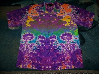 Vintage Grateful Dead Paradise Bertha Dragonfly Button Dress Shirt Sz Xl Purple