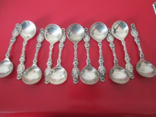 11 - Lily 1902 - Whiting - Sterling - 5 In Soup Spoons - 10 Toz