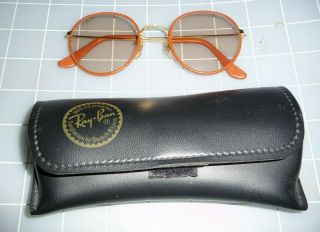 Bausch & Lomb Ray Ban Sunglasses Vintage.  Rare.  " Leather " Wrapped