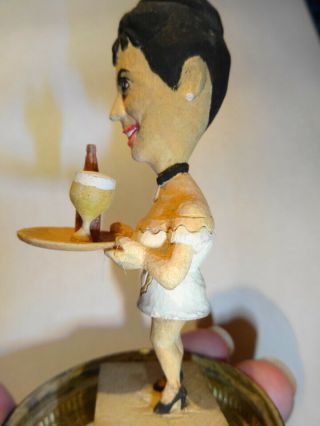 Vintage Hand Carved Statue - Waitress ' JENNY ' - In a Jar Folk Art UNIQUE 3