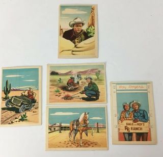 5 Vintage Roy Roger Post Ceral Punch Cards Jeep Horse Ranch
