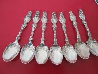 7 - Lily 1902 - Whiting - Sterling - 5 1/4 In Ice Cream Spoons 6 Toz