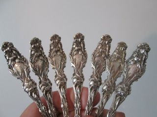 7 - LILY 1902 - WHITING - STERLING - 5 1/4 in ICE CREAM SPOONS 6 toz 3