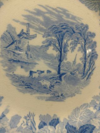 Blue & White Transferware,  Ironstone 1800 ' s Plate Woods & Sons,  9 