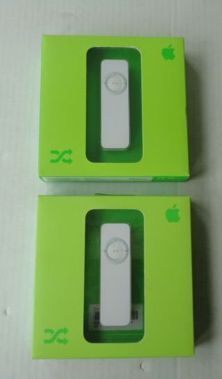 2 Vtg 2005 1st Generation Box Old Stock Apple Ipod Shuffle M9724ll/a 512mb