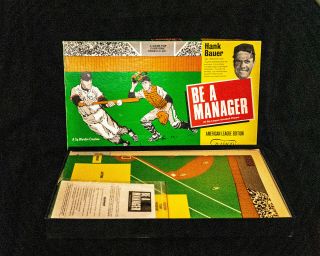 Rare Hank Bauer Be A Manager 1967 American League Baseball Board Game By Bamco
